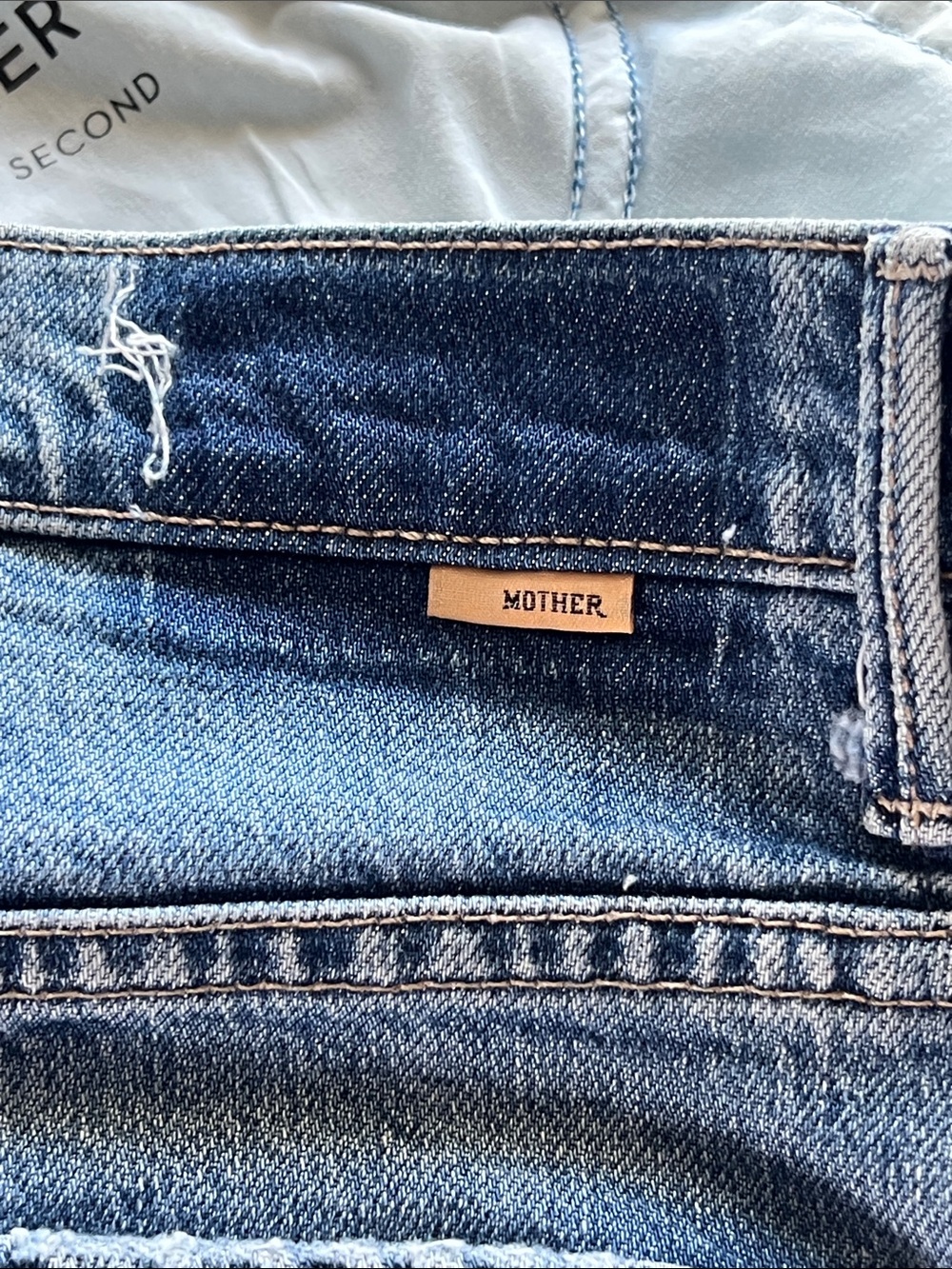 Mother Denim The Split Second Midi Jean Skirt in “Strike a Pose” 28 nwt - Picture 12 of 17